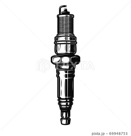 Spark plug illustration isolated on white background. Design element for logo, label, emblem, sign. Vector illustration Spark plug illustration isolated on white background. Design element for logo, label, emblem, sign. Vector illustration 69948753