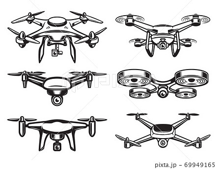 Drone quadrocopter logo design, emblem Drone quadrocopter logo design, emblem 69949165