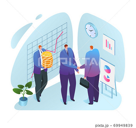Financial support to business vector illustration. Businessman getting financial aid with lifebuoy. Business help, support, investment. 69949839
