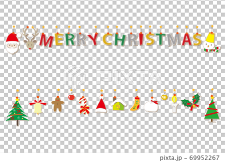 クリスマス素材 アップリケ風文字 MERRY CHRISTMAS ガーランド 69952267