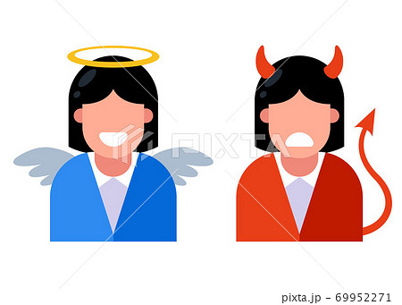 Icon Girl Angel And Girl Demon Moral Choice のイラスト素材