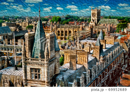 Roofs and towers of Universities in Cambridge Roofs and towers of Universities in Cambridge 69952689