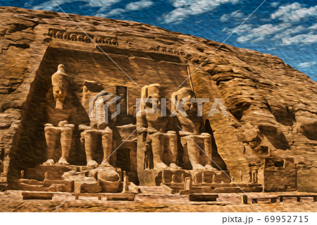 Colossal statues in the Abu Simbel Temple 69952715