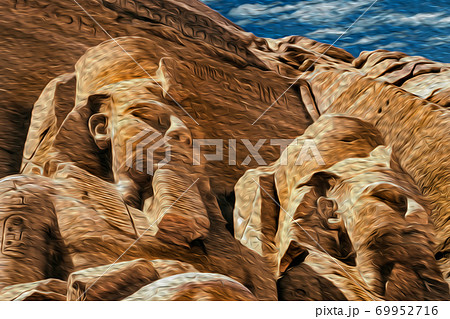 Colossal statues in the Abu Simbel Temple Colossal statues in the Abu Simbel Temple 69952716