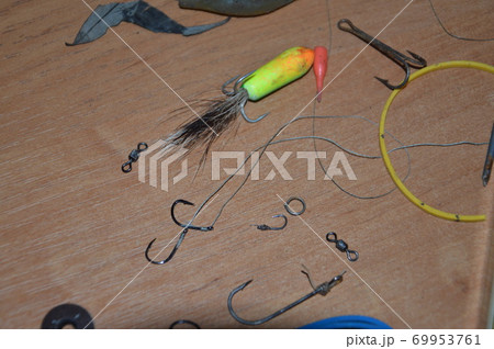 Various fishing tackle for feeder fishing Various fishing tackle for feeder fishing 69953761