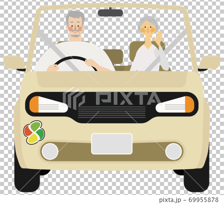 帶老人標記的男人和女人的插圖 69955878