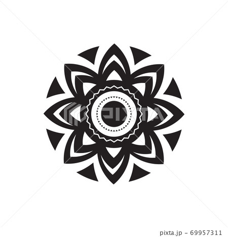 Mandala for Henna, Mehndi, Tatoo, Decoration and ornament in black circular pattern 69957311