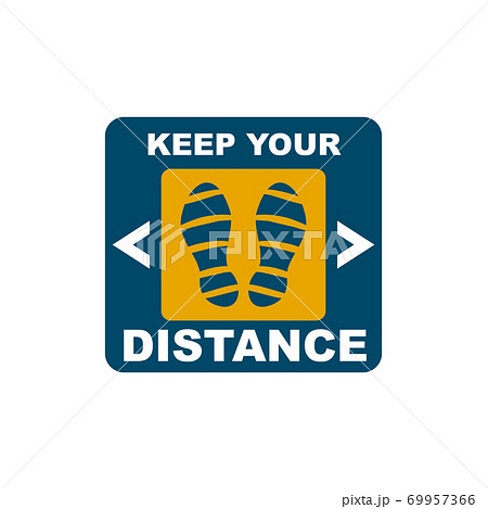 Keep your distance sticker logo design template 69957366