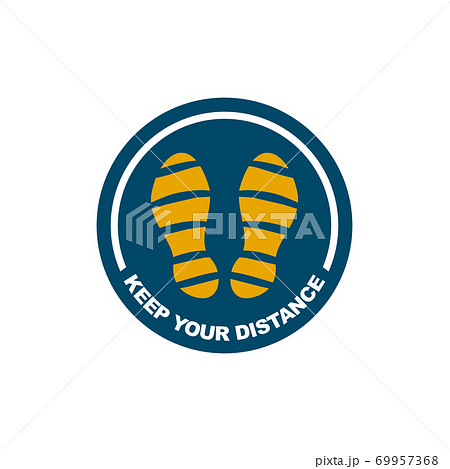 Keep your distance sticker logo design template 69957368