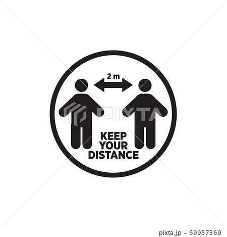 Keep your distance sticker logo design template 69957369