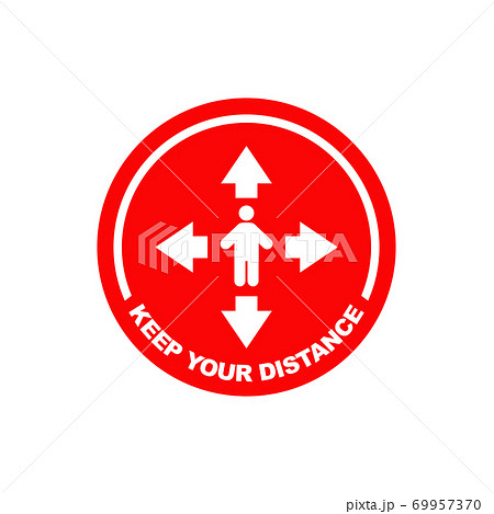 Keep your distance sticker logo design template 69957370