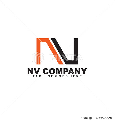 Nv logo letter design template vector illustration posters for the wall •  posters logotype, linked, link | myloview.com