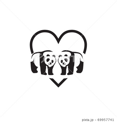 Panda animal logo design template 69957741