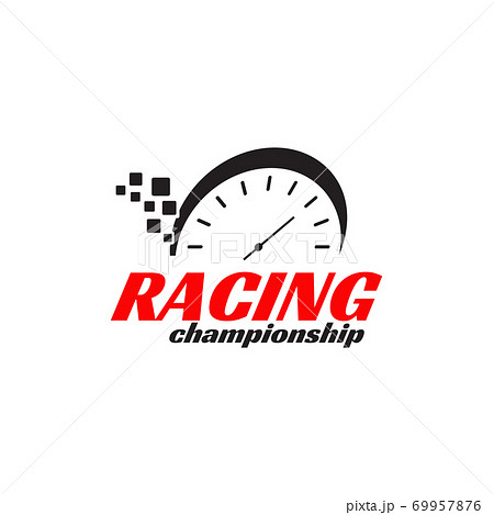 Racing championship logo design incorporated with speedometer icon template  Stock Vector Image & Art - Alamy