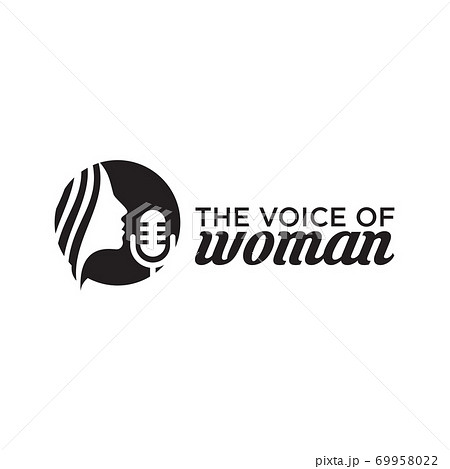 Woman voice or singer logo design template 69958022