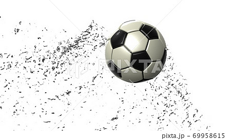 サッカーボールと微粒子のイラスト 69958615
