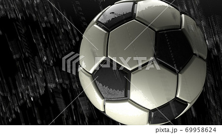 サッカーボールと微粒子のイラスト 69958624