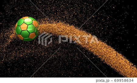 サッカーボールと微粒子のイラスト 69958634