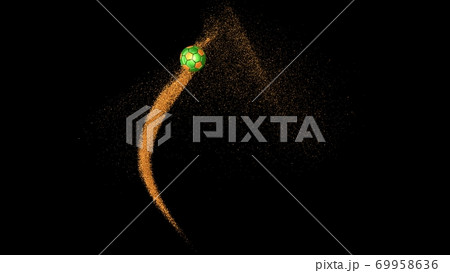 サッカーボールと微粒子のイラスト 69958636