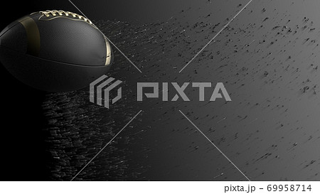 霧の中のアメリカンフットボールのイラスト 69958714