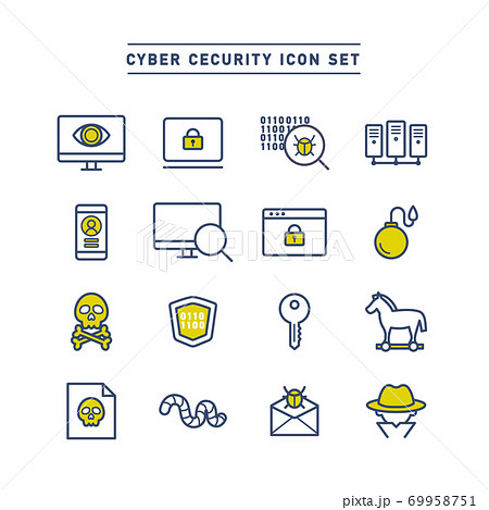 CYBER SECURITY ICON SET 69958751