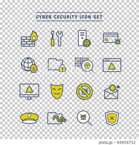 CYBER SECURITY ICON SET 69958752