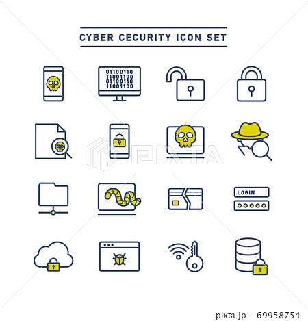 CYBER SECURITY ICON SET 69958754