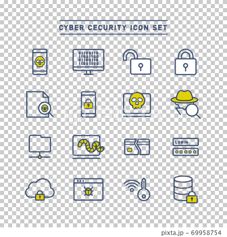 CYBER SECURITY ICON SET 69958754