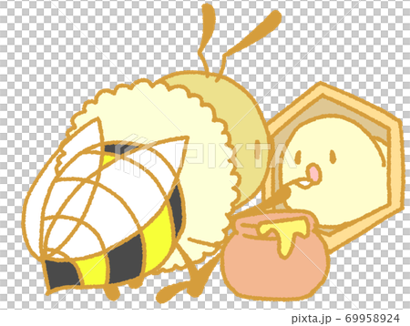 蜜蜂餵幼蟲飯（黃色） 69958924