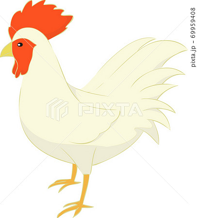 可愛くてシンプルな鶏のイラストのイラスト素材
