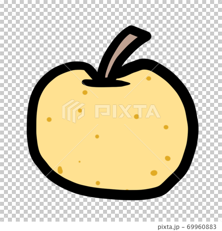 ワンポイントに可愛いシンプルな梨のイラスト素材