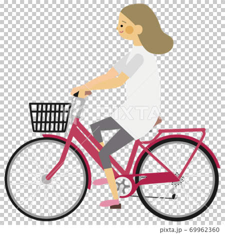 自転車に乗る子供のイラストのイラスト素材