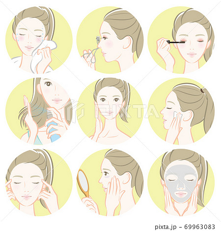 女性の美容イラストのイラスト素材