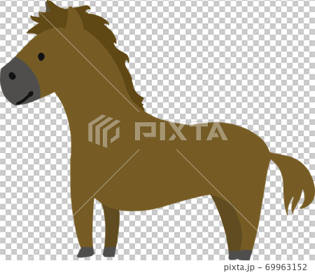 可愛いくてシンプルな馬のイラストのイラスト素材