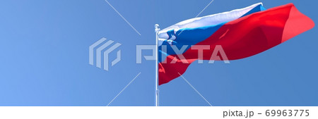 3D rendering of the national flag of Slovenia waving in the wind 69963775