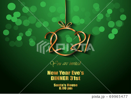 2021 Happy New Year background for your seasonal invitations, festive posters, greetings cards. 69965477
