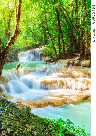 Erawan Waterfall, Erawan National Park at Kanchanaburi in Thailand 69965491