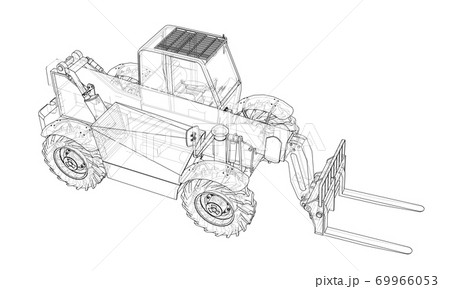 Forklift concept. 3d illustration Forklift concept. 3d illustration 69966053