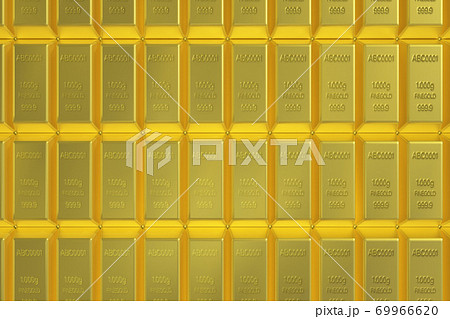 金の延べ棒　ゴールドバー　CGイメージ 69966620