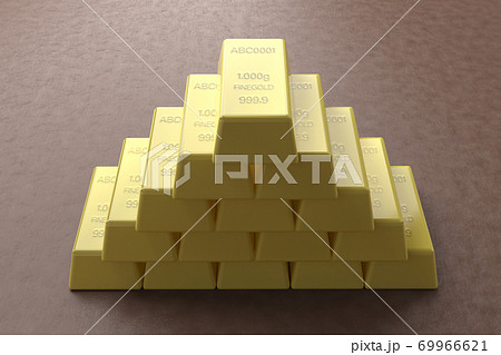 金の延べ棒 ゴールドバー CGイメージ 金の延べ棒 ゴールドバー CGイメージ 69966621