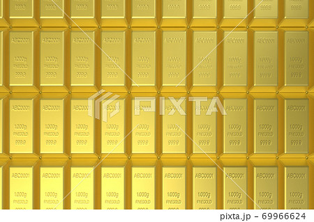 金の延べ棒　ゴールドバー　CGイメージ 69966624
