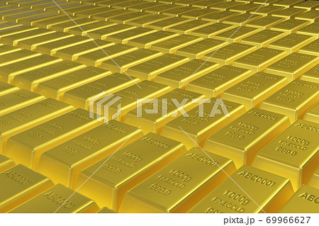 金の延べ棒　ゴールドバー　CGイメージ 69966627