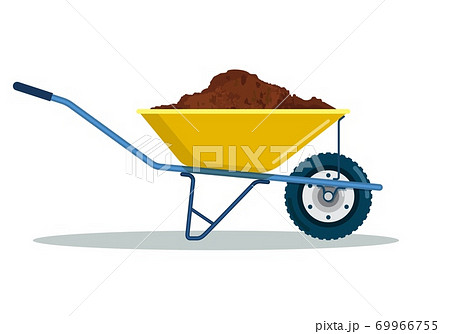 Wheelbarrow Yellow Garden Tool Equipmentのイラスト素材