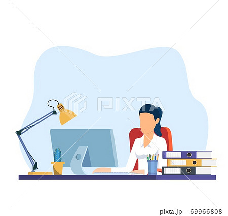 businesswoman working on computer 69966808