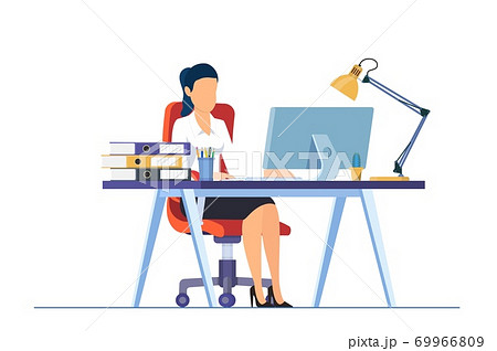 business woman working on computer 69966809