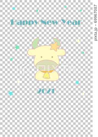 2021年丑年 令和3年 HAPPY NEW YEAR ゆめかわ 年賀状 2021年丑年 令和3年 HAPPY NEW YEAR ゆめかわ 年賀状 69967087