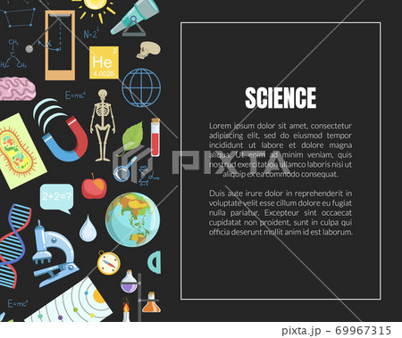 Science Banner Template with Laboratory Equipment and Space for Text, Scientific Research Vector Illustration Science Banner Template with Laboratory Equipment and Space for Text, Scientific Research Vector Illustration 69967315