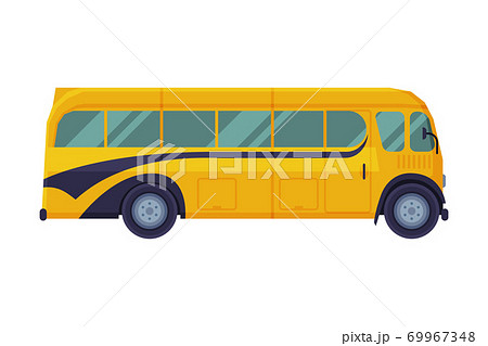 Retro School Bus, Side View, Back to School Concept, Students Transportation Vehicle Flat Vector Illustration Retro School Bus, Side View, Back to School Concept, Students Transportation Vehicle Flat Vector Illustration 69967348