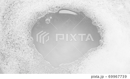 Frame made of detergent foam bubble. Top view Frame made of detergent foam bubble. Top view 69967739