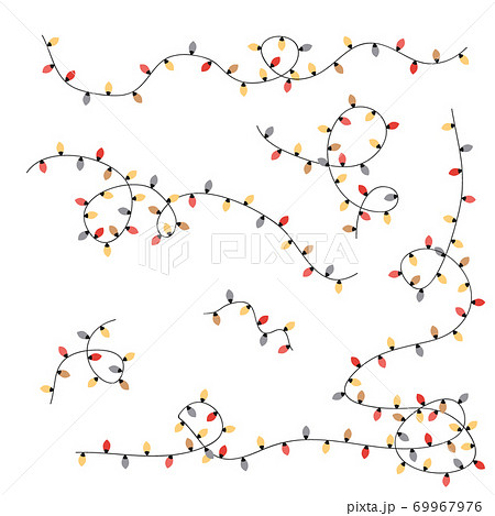 Christmas colorful lights string set in simple style isolated on white. Vector illustration Christmas colorful lights string set in simple style isolated on white. Vector illustration 69967976